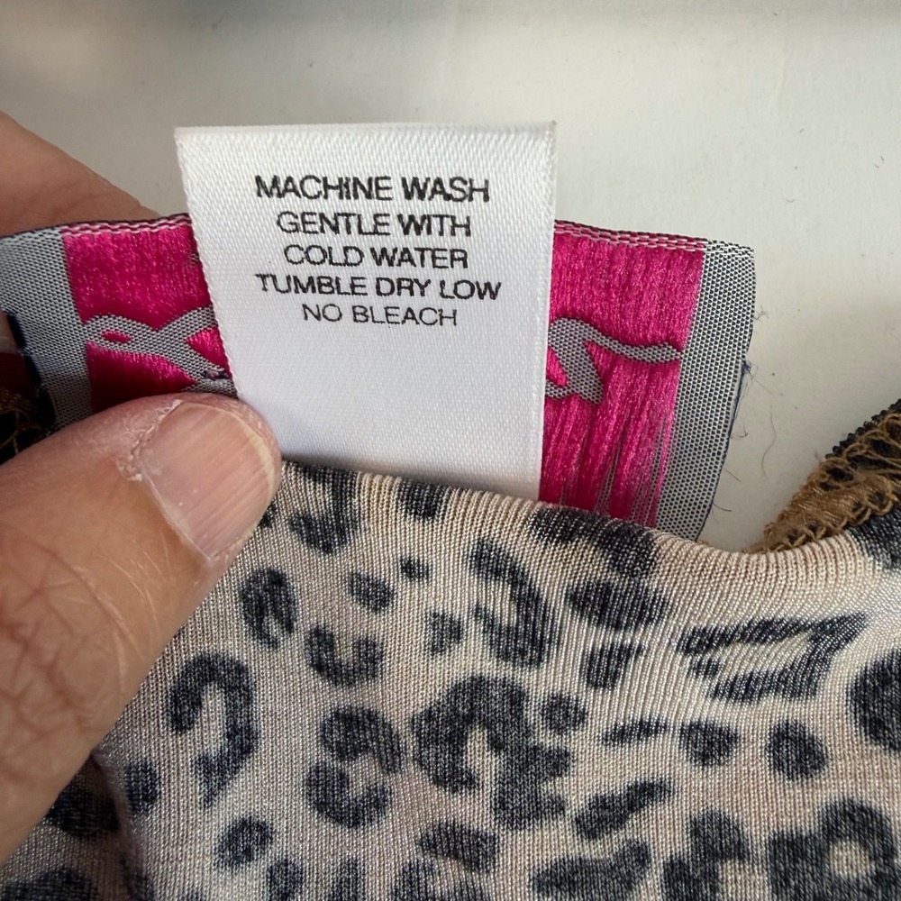 Vintage Leopard Cheetah Print Short Sleeve Cardigan Stretch USA Y2K Retro - Picture 4 of 7